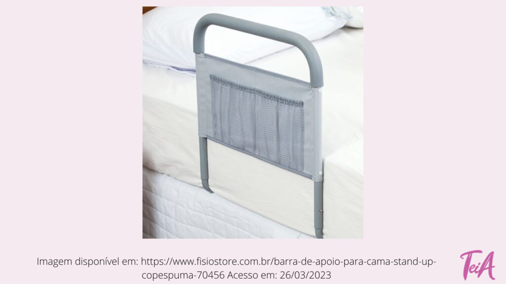 Auxilia a pessoa com dificuldade de levantar ou deitar da cama servindo de apoio. Acesso à cama com mais segurança e auxilia na prevenção de quedas.
