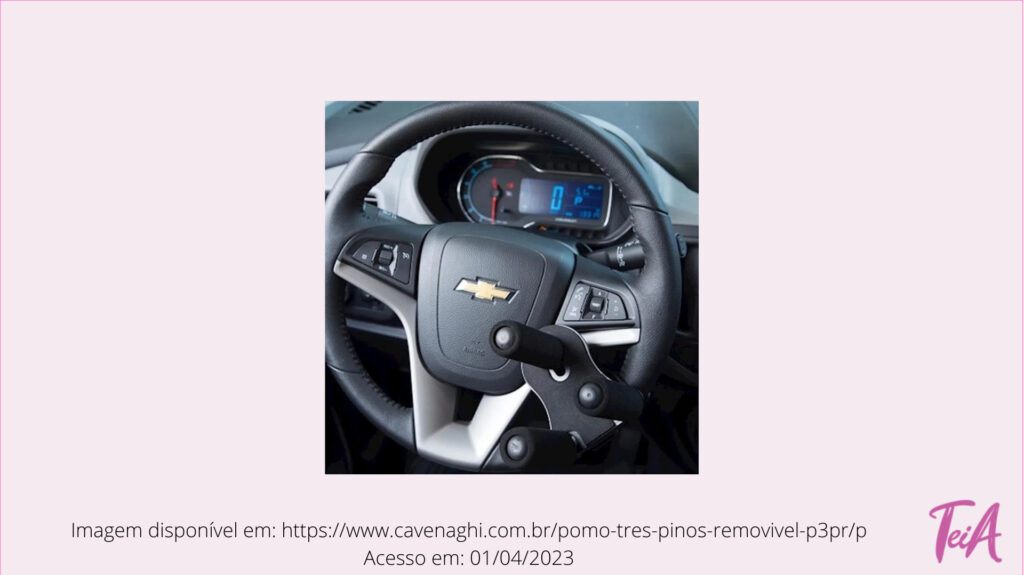 O pomo giratório é um recurso para auxiliar o movimento de girar o volante, para aqueles que não possuem uma preensão palmar forte.