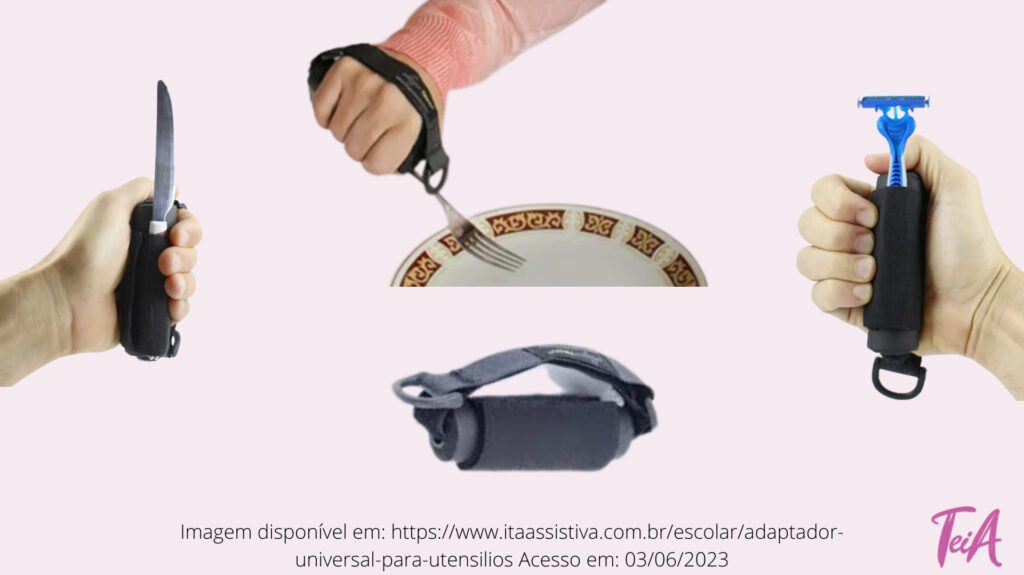 Produzido em espuma macia e acolchoada, o produto pode ser uma útil ferramenta na tarefa de segurar itens. Equipado com um anel em D e uma cinta elástica, pode ser utilizado para todos os tamanhos de mãos, tornando a colocação e retirada uma tarefa simples, além de poder ser utilizado por pessoas destras ou canhotas.