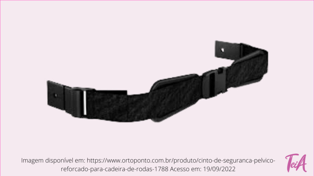 O cinto abdominal proporciona maior estabilidade e segurança no uso de cadeira de rodas.