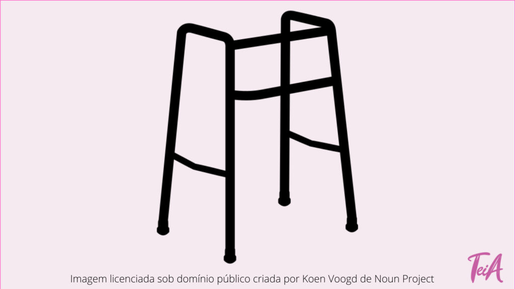 Possui quatro pernas com pontas de borracha, não apresenta mobilidade em nenhum dos planos.