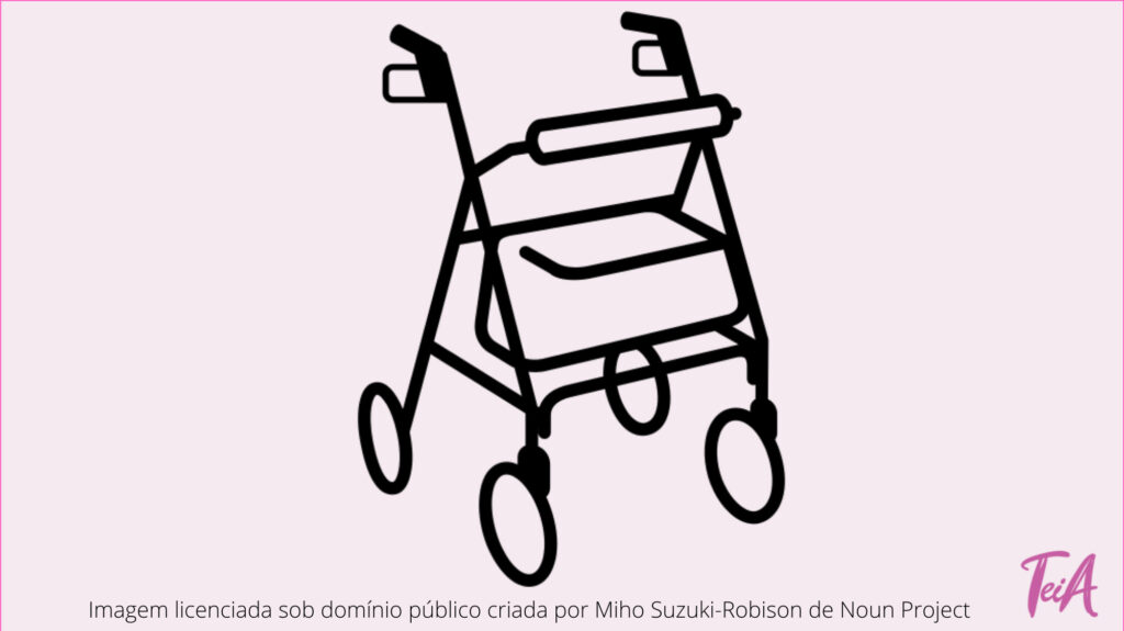 Com o andador com quatro rodas o usuário não terá que erguer o recurso para deslocar-se. Indicado para usuários mais ativos que usam o andador para maior equilíbrio durante a marcha. Possui um banco para descanso, ideal para quem precisa de pausas após breves caminhadas.